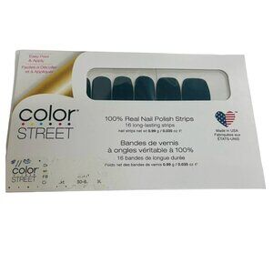 Color Street Deep Diving 16 Nail Polish Strips Dark Blue Long Lasting Easy Apply